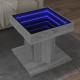 Sonata H Маса за кафе с LED, сив сонома, 50x50x45 см, инженерно дърво