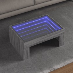 Sonata H Маса за кафе с Infinity LED, сив сонома, 70x50x30 см - Măsuțe de living