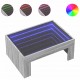 Sonata H Маса за кафе с Infinity LED, сив сонома, 70x50x30 см