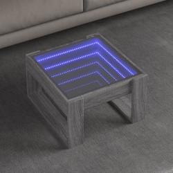 Sonata H Маса за кафе с Infinity LED, сив сонома, 50x53x30 см - Măsuțe de living