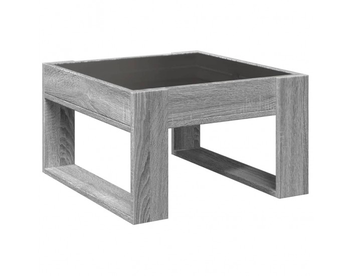 Sonata H Маса за кафе с Infinity LED, сив сонома, 50x53x30 см