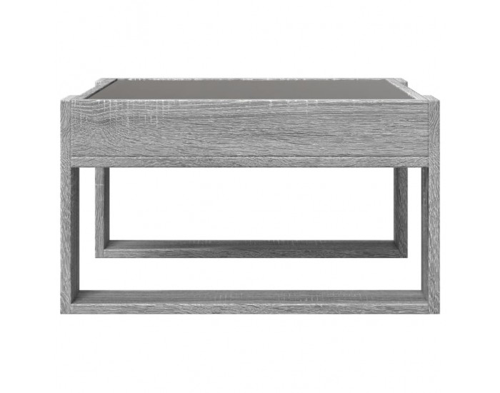 Sonata H Маса за кафе с Infinity LED, сив сонома, 50x53x30 см