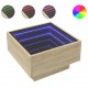 Sonata H Маса за кафе с LED, сонома дъб, 50x50x30 см, инженерно дърво
