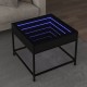 Sonata H Маса за кафе с Infinity LED черна 50x50x41 см