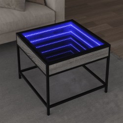 Sonata H Маса за кафе с Infinity LED, сив сонома, 50x50x41 см - Măsuțe de living