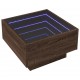 Sonata H Маса за кафе с LED, кафяв дъб, 50x50x30 см, инженерно дърво