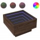 Sonata H Маса за кафе с LED, кафяв дъб, 50x50x30 см, инженерно дърво