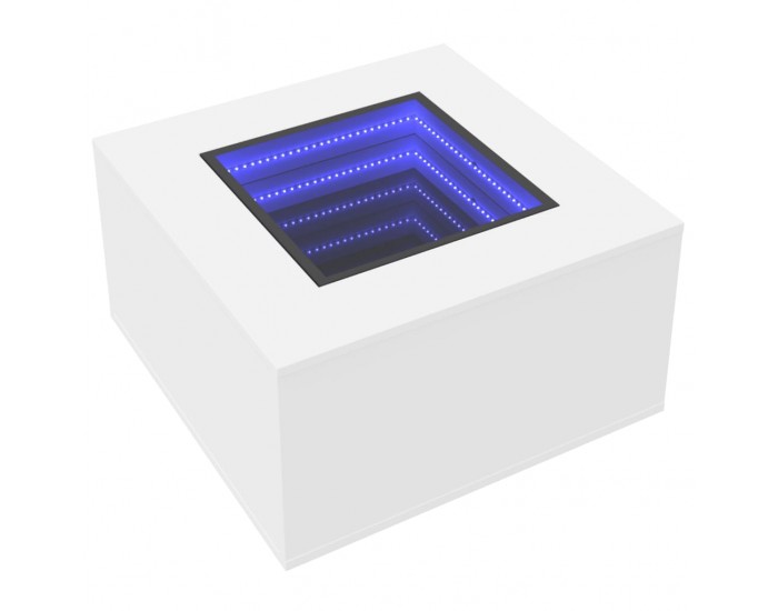 Sonata H Маса за кафе с LED, бяла, 60x60x40 см, инженерно дърво
