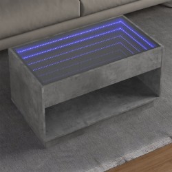 Sonata H Маса за кафе с Infinity LED, бетонно сива, 90x50x50 см - Măsuțe de living
