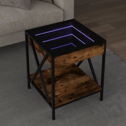 Sonata H Маса за кафе с Infinity LED, опушен дъб, 40x40x49 см - Măsuțe de living