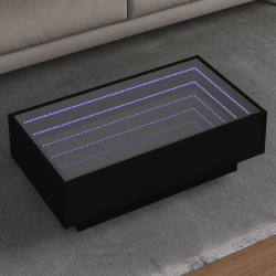 Sonata H Маса за кафе с LED, черна, 90x50x30 см, инженерно дърво - Măsuțe de living