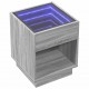 Sonata H Маса за кафе с Infinity LED, сив сонома, 40x40x50 см