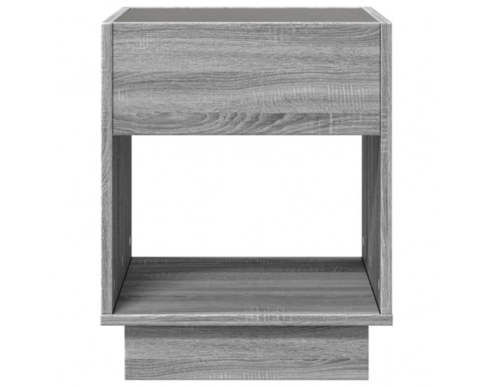 Sonata H Маса за кафе с Infinity LED, сив сонома, 40x40x50 см