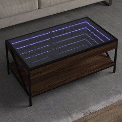 Sonata H Маса за кафе с Infinity LED, кафяв дъб, 90x50x38 см - Măsuțe de living