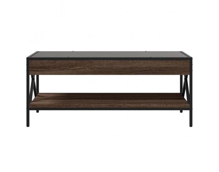 Sonata H Маса за кафе с Infinity LED, кафяв дъб, 90x50x38 см