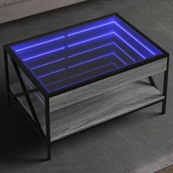Sonata H Маса за кафе с Infinity LED, сив сонома, 70x50x38 см - Măsuțe de living