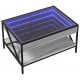 Sonata H Маса за кафе с Infinity LED, сив сонома, 70x50x38 см