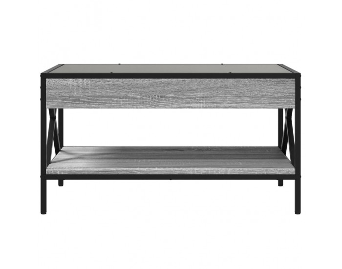 Sonata H Маса за кафе с Infinity LED, сив сонома, 70x50x38 см