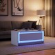 Sonata H Маса за кафе с LED осветление, бяла, инженерно дърво