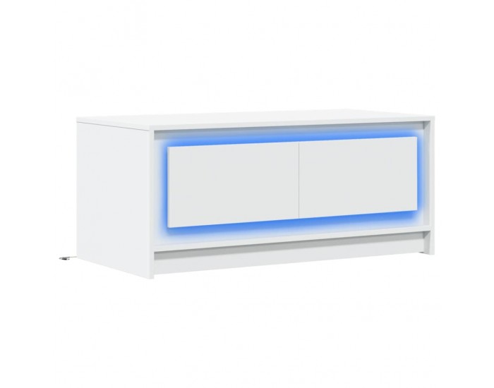 Sonata H Маса за кафе с LED осветление, бяла, инженерно дърво