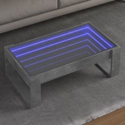 Sonata H Маса за кафе с Infinity LED, бетонно сив, 90x53x30 см - Măsuțe de living