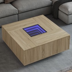 Sonata H Маса за кафе с Infinity LED, сонома дъб, 100x100x40 см - Măsuțe de living