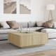 Sonata H Маса за кафе с Infinity LED, сонома дъб, 100x100x40 см