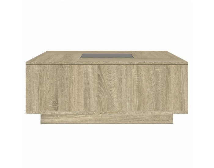 Sonata H Маса за кафе с Infinity LED, сонома дъб, 100x100x40 см