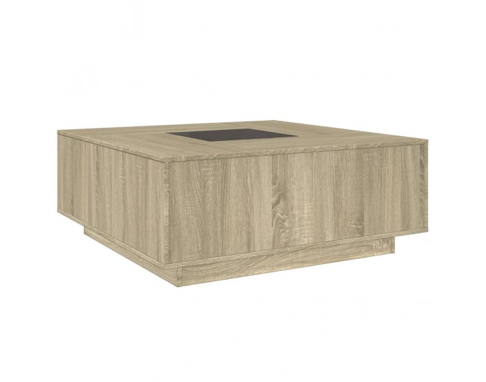 Sonata H Маса за кафе с Infinity LED, сонома дъб, 100x100x40 см