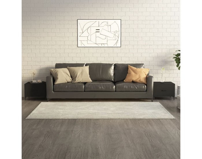 Sonata H Маса за кафе с метални крака 2 бр кафяв дъб 50x50x40 см