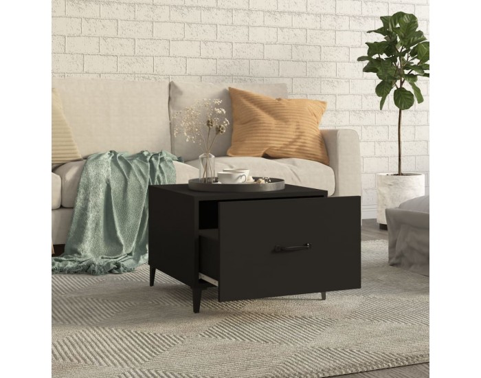 Sonata H Маса за кафе с метални крака 2 бр кафяв дъб 50x50x40 см