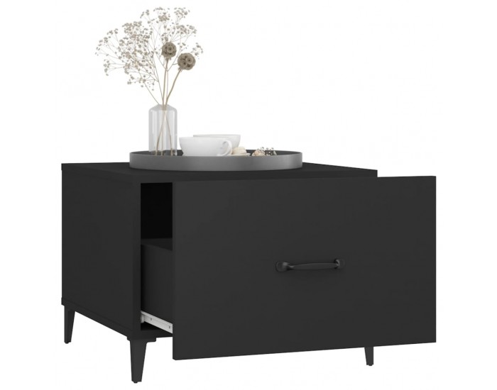 Sonata H Маса за кафе с метални крака 2 бр кафяв дъб 50x50x40 см
