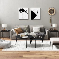 Sonata H Странични маси, 2 бр, черни, 40x40x35 см, инженерно дърво - Măsuțe de living