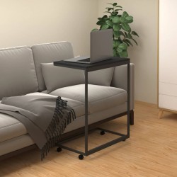 Sonata H Помощна маса с колелца черна 55x35x70 см инженерно дърво - Măsuțe de living