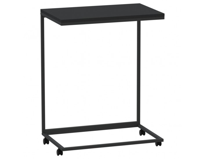 Sonata H Помощна маса с колелца черна 55x35x70 см инженерно дърво
