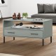 Sonata H Кафе маса с метални крака сива 85x50x45 см масивно дърво OSLO