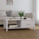 Sonata H Кафе маса HAMAR бяла 100x55x35 см борово дърво масив