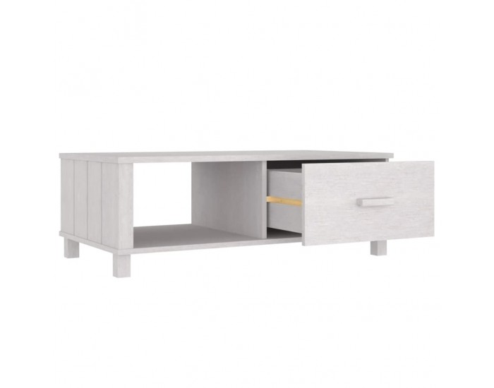 Sonata H Кафе маса HAMAR бяла 100x55x35 см борово дърво масив