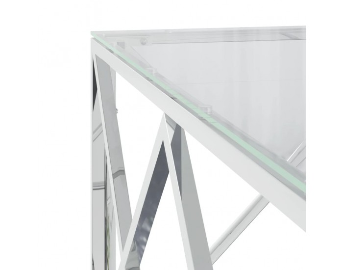 Sonata H Маса за кафе 80x80x40 cм неръждаема стомана и стъкло