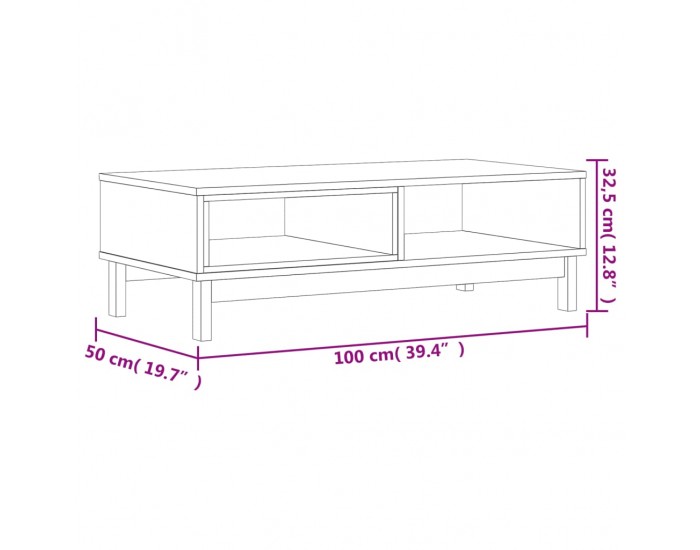 Sonata H Маса за кафе FLAM 100x50x32,5 см бор масив