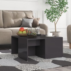 Sonata H Маси за кафе, 4 бр, сив гланц, 33x33x33 см, инженерно дърво - Măsuțe de living