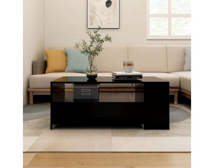 Sonata H Кафе маса, черна, 102x55x42 см, инженерно дърво