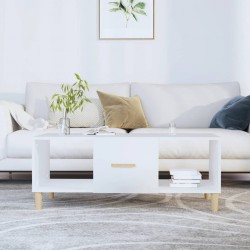 Sonata H Маса за кафе, бяла, 102x50x40 см, инженерно дърво - Măsuțe de living