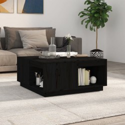 Sonata H Кафе маса, черно, 80x81x36,5 см, борово дърво масив - Măsuțe de living
