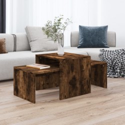 Sonata H Комплект маси за кафе опушен дъб 100x48x40 см инженерно дърво - Măsuțe de living