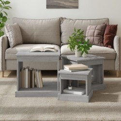 Sonata H Кафе маси, 3 бр, сив сонома, инженерно дърво - Măsuțe de living