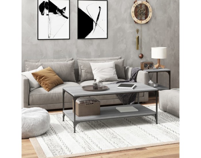 Sonata H Кафе маса, сив сонома, 80x50x40 см, инженерно дърво
