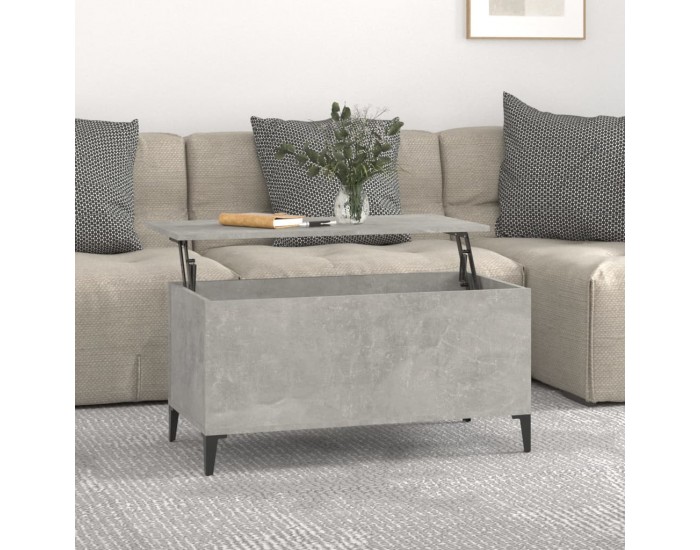 Sonata H Кафе маса, бетонно сива, 90x44,5x45 см, инженерно дърво