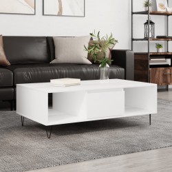 Sonata H Кафе маса, бяла, 104x60x35 см, инженерно дърво - Mese
