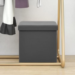 Sonata H Сгъваема табуретка за съхранение, сива, PVC - Taburete